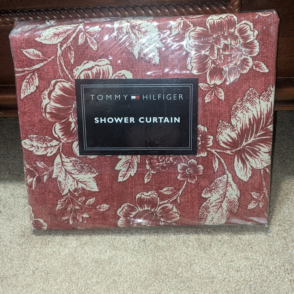 Tommy Hilfiger Red Floral Shower Curtain